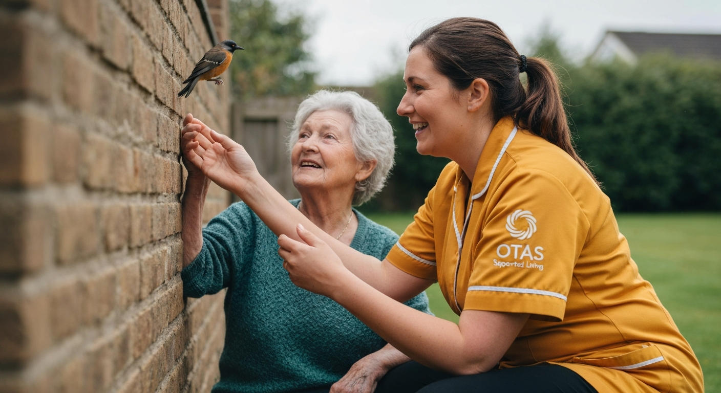 An Otas Supported Living carer providing specialist dementia care at home in Sheerness, Kent